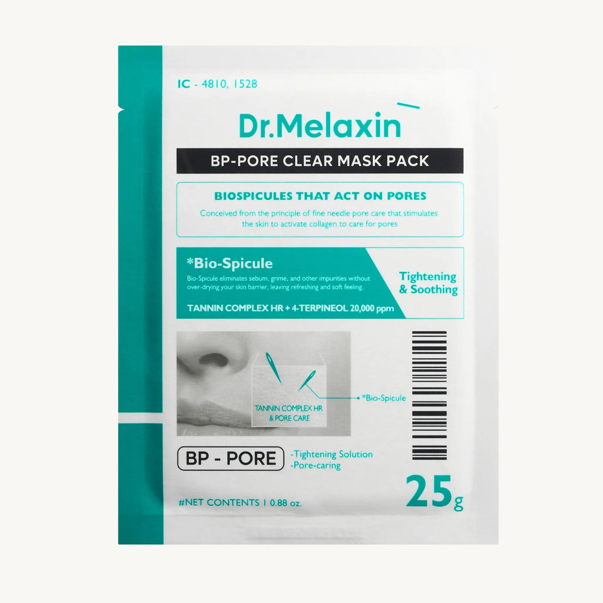 Очищувальна тканинна маска з біоспікулами для звуження пор Dr.Melaxin BP Pore Clear Mask-thumbmail-1