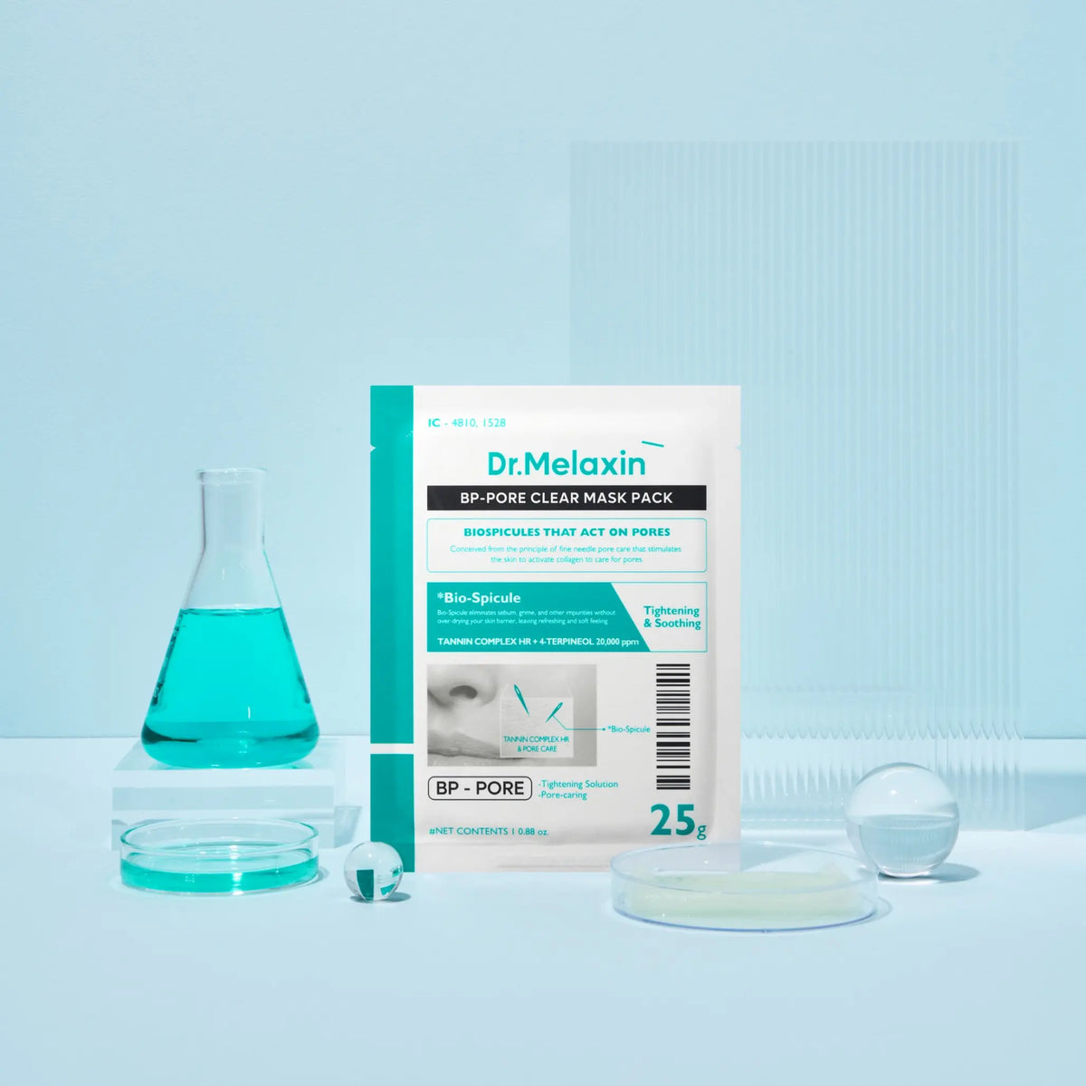 Очищувальна тканинна маска з біоспікулами для звуження пор Dr.Melaxin BP Pore Clear Mask-thumbmail-2