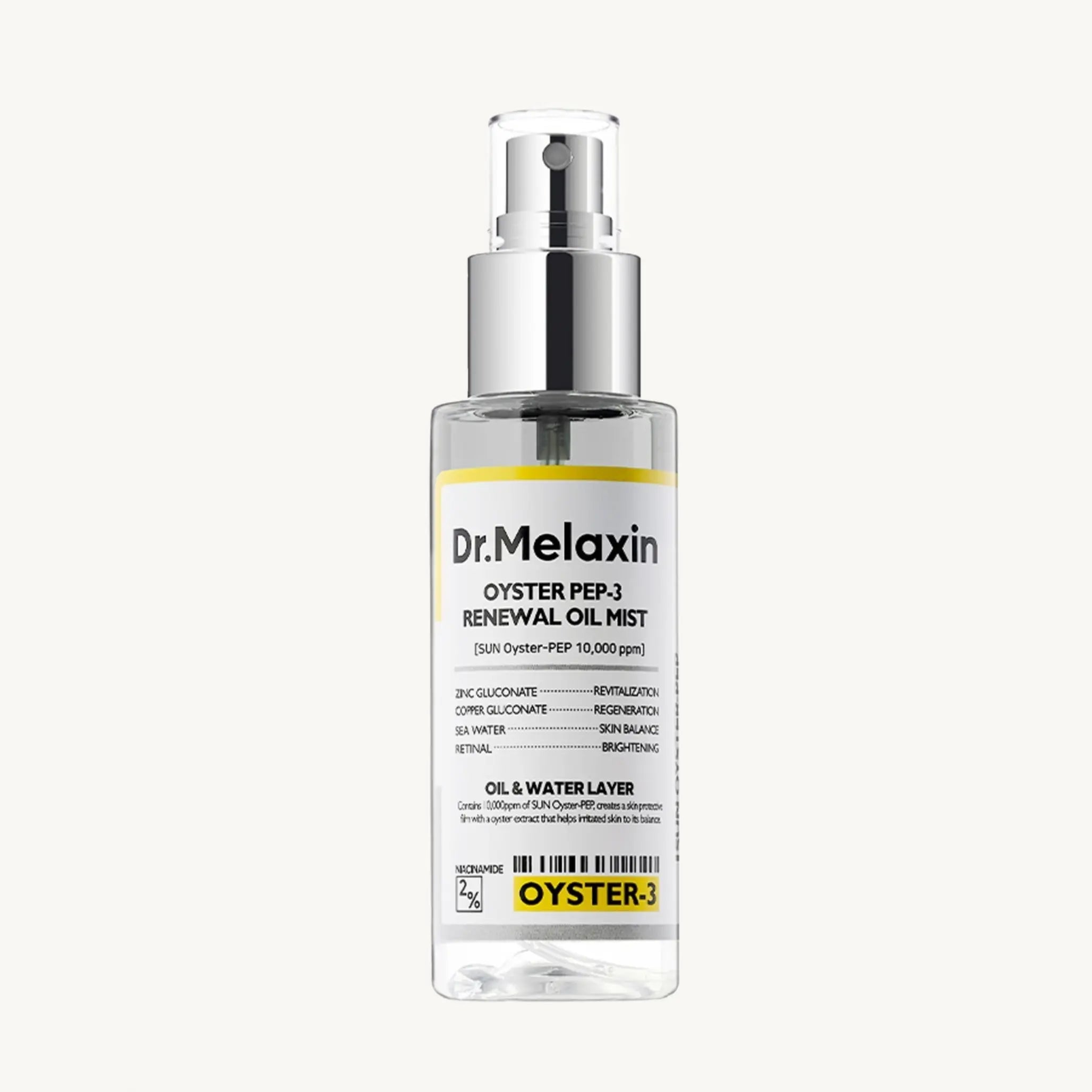 Омолоджуючий двофазний спрей-міст з екстрактом устриці Dr.Melaxin Oyster Peptide Spray Ampoule