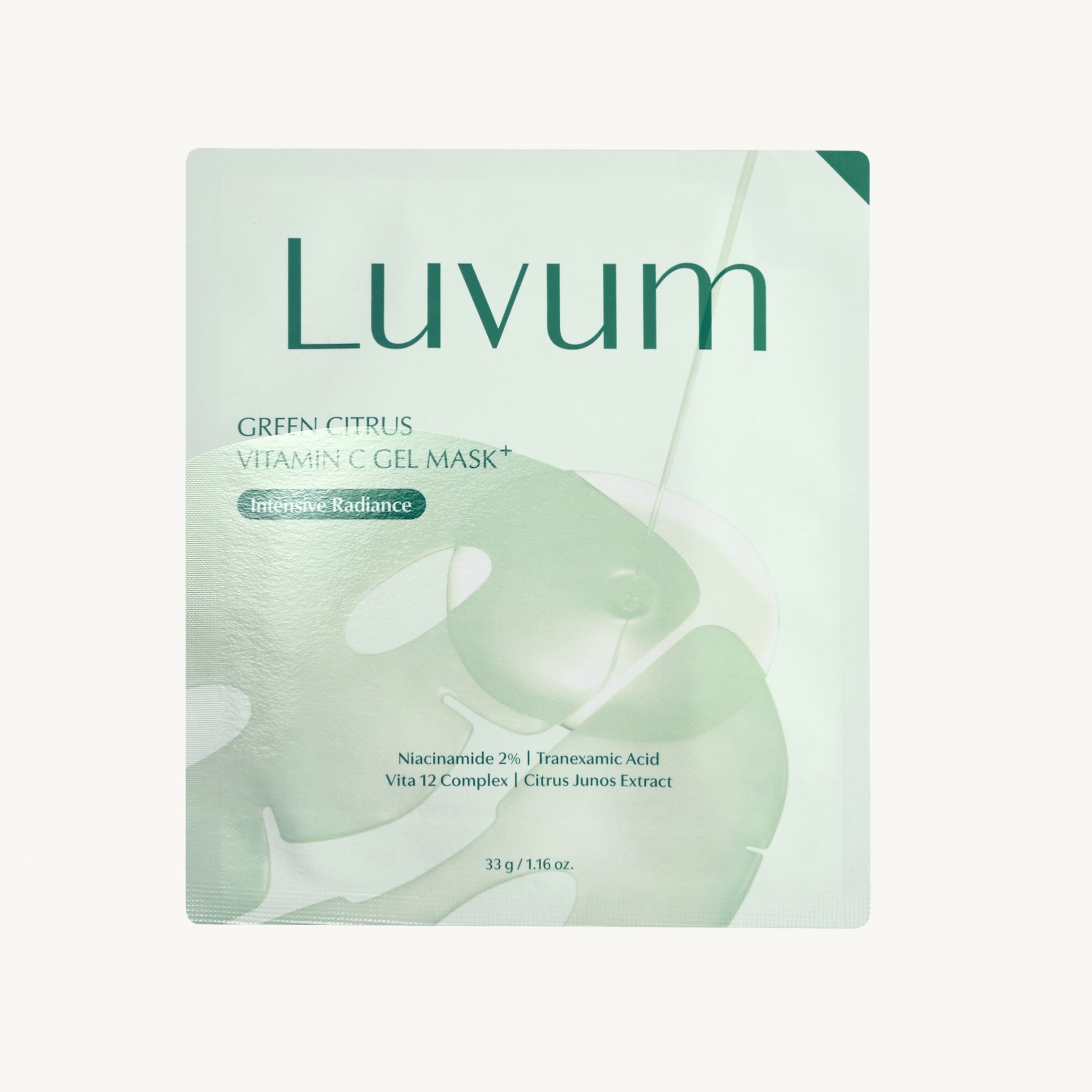 Освітлююча гелева маска для обличчя Luvum Green Citrus Vitamin C Gel Mask Plus