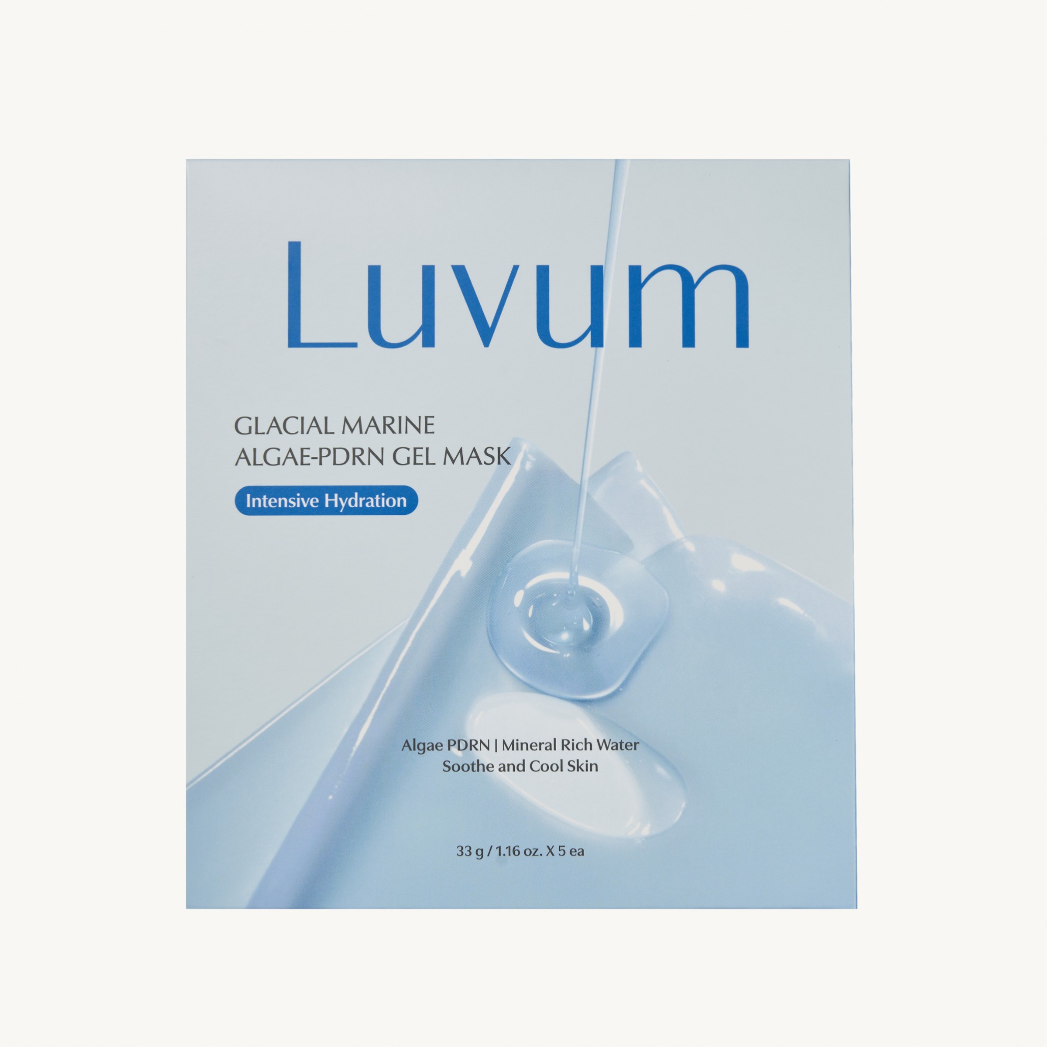 Зміцнююча гелева маска для обличчя з морськими водоростями Luvum Glacial Marine Algae - PDRN Gel Mask
